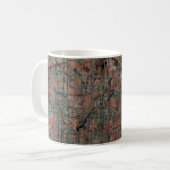 Abstracte multicolor grunge achtergrond met abstra koffiemok (Voorkant links)