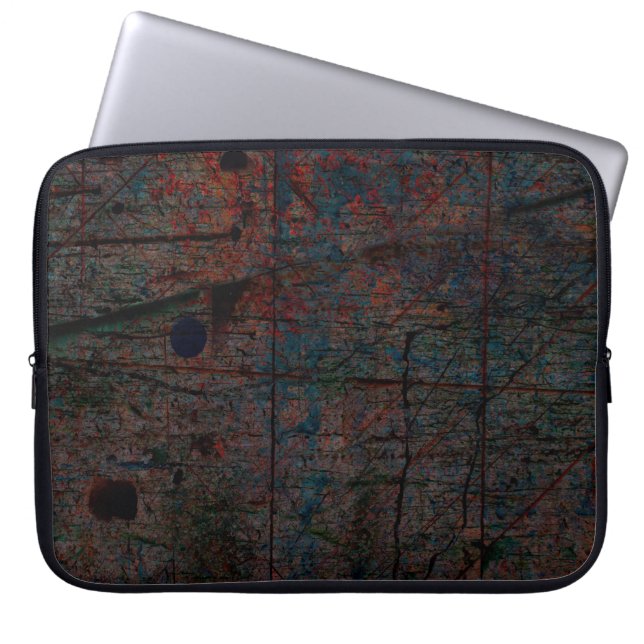 Abstracte multicolor grunge achtergrond met abstra laptop sleeve (Voorkant)