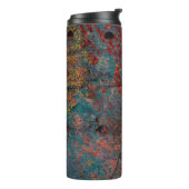 Abstracte multicolor grunge achtergrond met abstra thermosbeker (Gedraaid links)