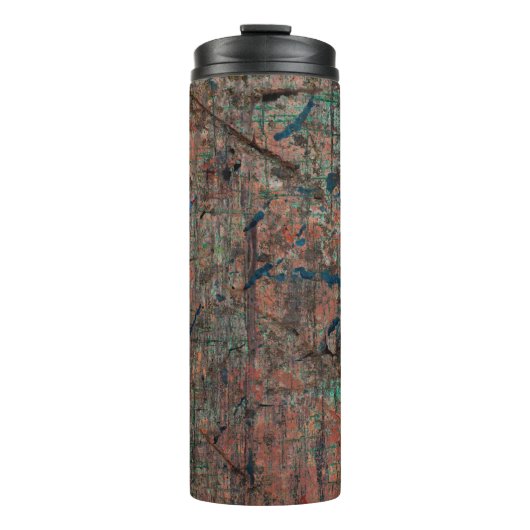 Abstracte multicolor grunge achtergrond met abstra thermosbeker (Voorkant)
