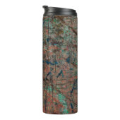 Abstracte multicolor grunge achtergrond met abstra thermosbeker (Geroteerd rechts)