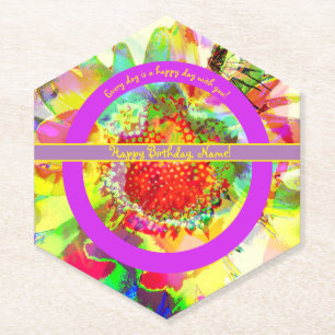 Abstracte Multicolor Personalized Birthday Kartonnen Onderzetters