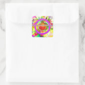 Abstracte Multicolor Personalized Birthday Vierkante Sticker (Tas)