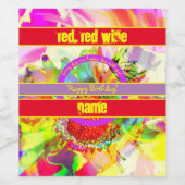 Abstracte Multicolor Personalized Birthday Wijn Etiket (Enkel label)