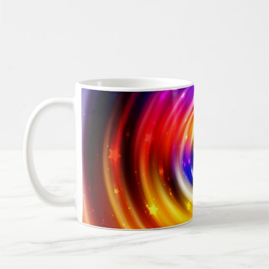 abstracte multicolored achtergrond. briljante cirk koffiemok (Links)