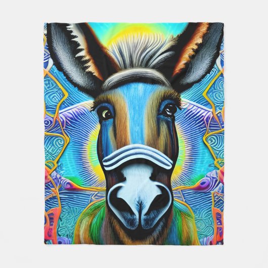 Abstracte Multicolored Little Donkey Fleece Deken (Voorkant)