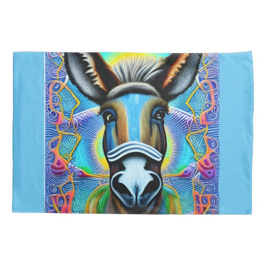 Abstracte Multicolored Little Donkey Kussensloop (Achterkant)