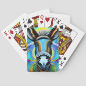 Abstracte Multicolored Little Donkey Pokerkaarten (Achterkant)