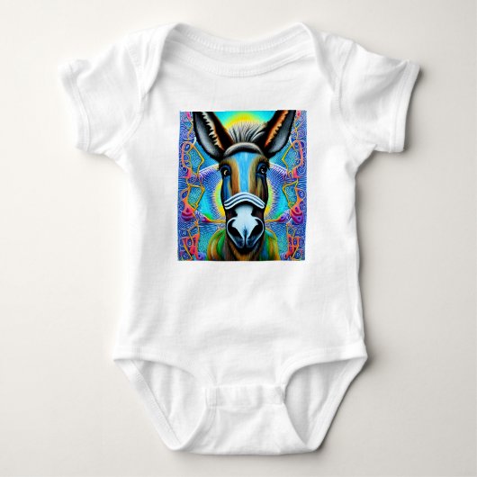Abstracte Multicolored Little Donkey Romper (Voorkant)