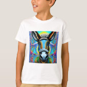 Abstracte Multicolored Little Donkey T-shirt (Voorkant)