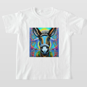 Abstracte Multicolored Little Donkey T-shirt