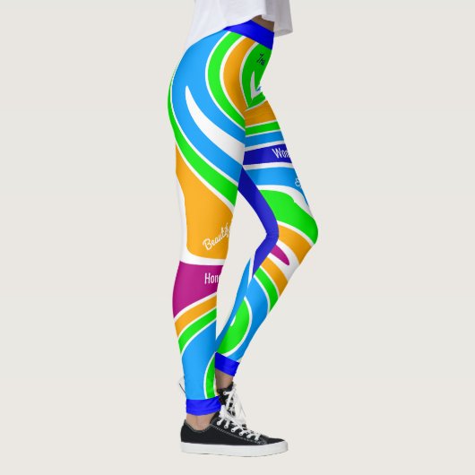 Abstracte, multicolored ondersteunende vriendschap leggings (Rechts)