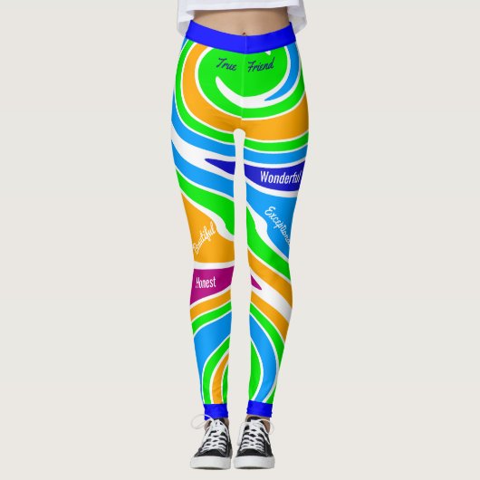 Abstracte, multicolored ondersteunende vriendschap leggings (Voorkant)