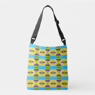 Abstracte multicolored Patroon met vierkant en pun Crossbody Tas