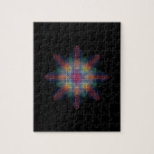 Abstracte Multicolored Star op Solid Black Legpuzzel (Verticaal)