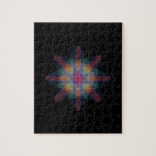 Abstracte Multicolored Star op Solid Black Legpuzzel (Verticaal)
