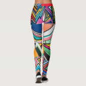Abstracte multicolortekencollage leggings (Achterkant)