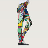 Abstracte multicolortekencollage leggings (Rechts)