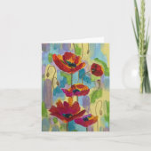Abstracte Multicolour Poppy Note Kaart (Voorkant)