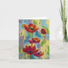 Abstracte Multicolour Poppy Note Kaart