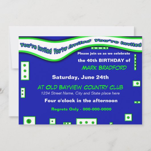 Abstracte multifunctionele uitnodiging - (Achterkant)