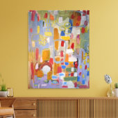 Abstracte multikleurencanvas afdrukken (Insitu (Woonkamer))