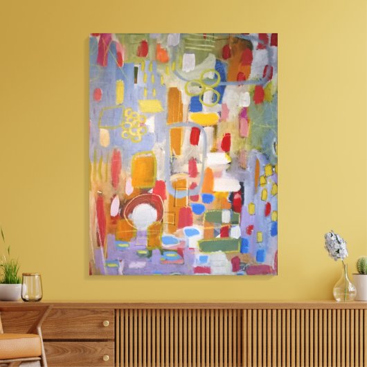 Abstracte multikleurencanvas afdrukken (Insitu (Woonkamer))