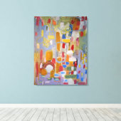 Abstracte multikleurencanvas afdrukken (Insitu (Houten vloer))