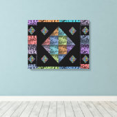 Abstracte multikleurentapijten (20 x 16) canvas afdruk (Insitu (Houten vloer))