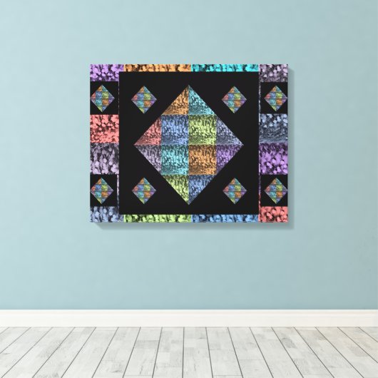 Abstracte multikleurentapijten (20 x 16) canvas afdruk (Insitu (Houten vloer))