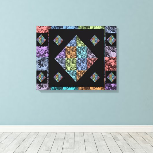 Abstracte multikleurige Floral Canvas Art (20 X 16 (Insitu (Houten vloer))