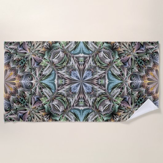 Abstracte multikleurige succulente tuingroene roos strandlaken (Voorkant)