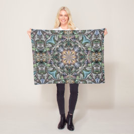Abstracte multikleurige succulente tuinrozet fleece deken