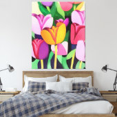 Abstracte multikleurige Tulpen met meerdere kleure Canvas Afdruk (Insitu (Slaapkamer))