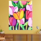Abstracte multikleurige Tulpen met meerdere kleure Canvas Afdruk (Insitu (Woonkamer))