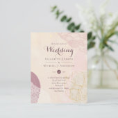 Abstracte Mustard Lace Merlot Wedding Invite Budge (Staand voorkant)