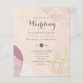 Abstracte Mustard Lace Merlot Wedding Invite Budge