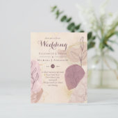 Abstracte Mustard Merlot Wedding nodigt budget uit (Staand voorkant)