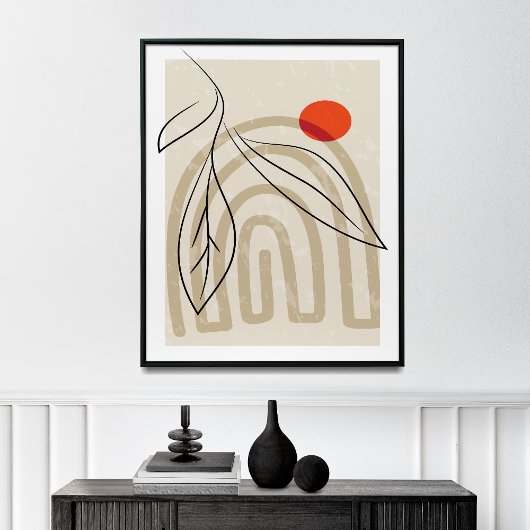 Abstracte muurinrichting, Boho Canvas