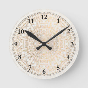 Abstracte muurklok mandala ronde klok