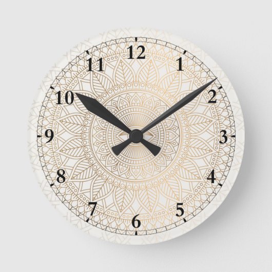 Abstracte muurklok mandala ronde klok (Voorkant)