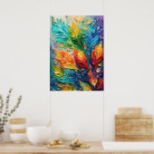 Abstracte muurkunst, laat levendige kleuren achter poster (Keuken)