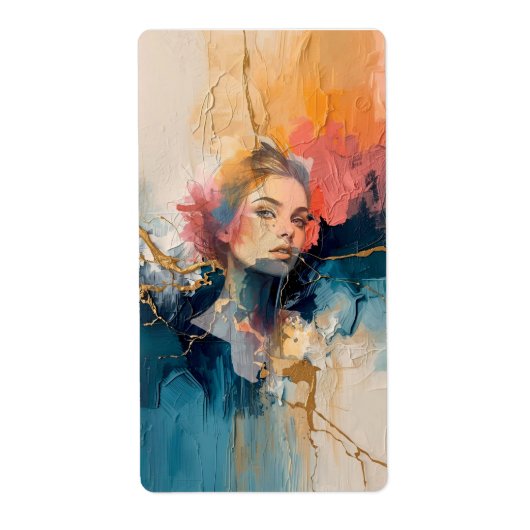 abstracte muurkunst, moderne kunst print, vrouw po etiket (Voorkant)