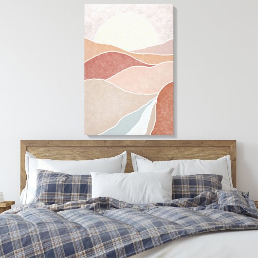 Abstracte muurschildering canvas afdruk (Insitu (Slaapkamer))