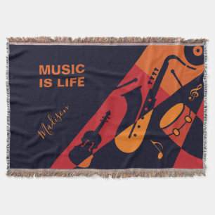 Abstracte Muziek aangepaste naam & tekst gooien de Deken