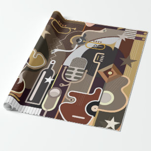 Abstracte muziek achtergrond cadeaupapier