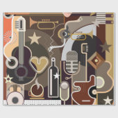 Abstracte muziek achtergrond cadeaupapier (Vlak)