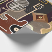 Abstracte muziek achtergrond cadeaupapier (Hoek)