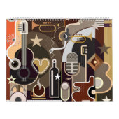 Abstracte muziek achtergrond kalender (Hoes)