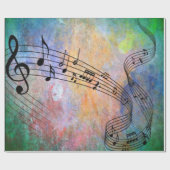abstracte muziek cadeaupapier (Vlak)